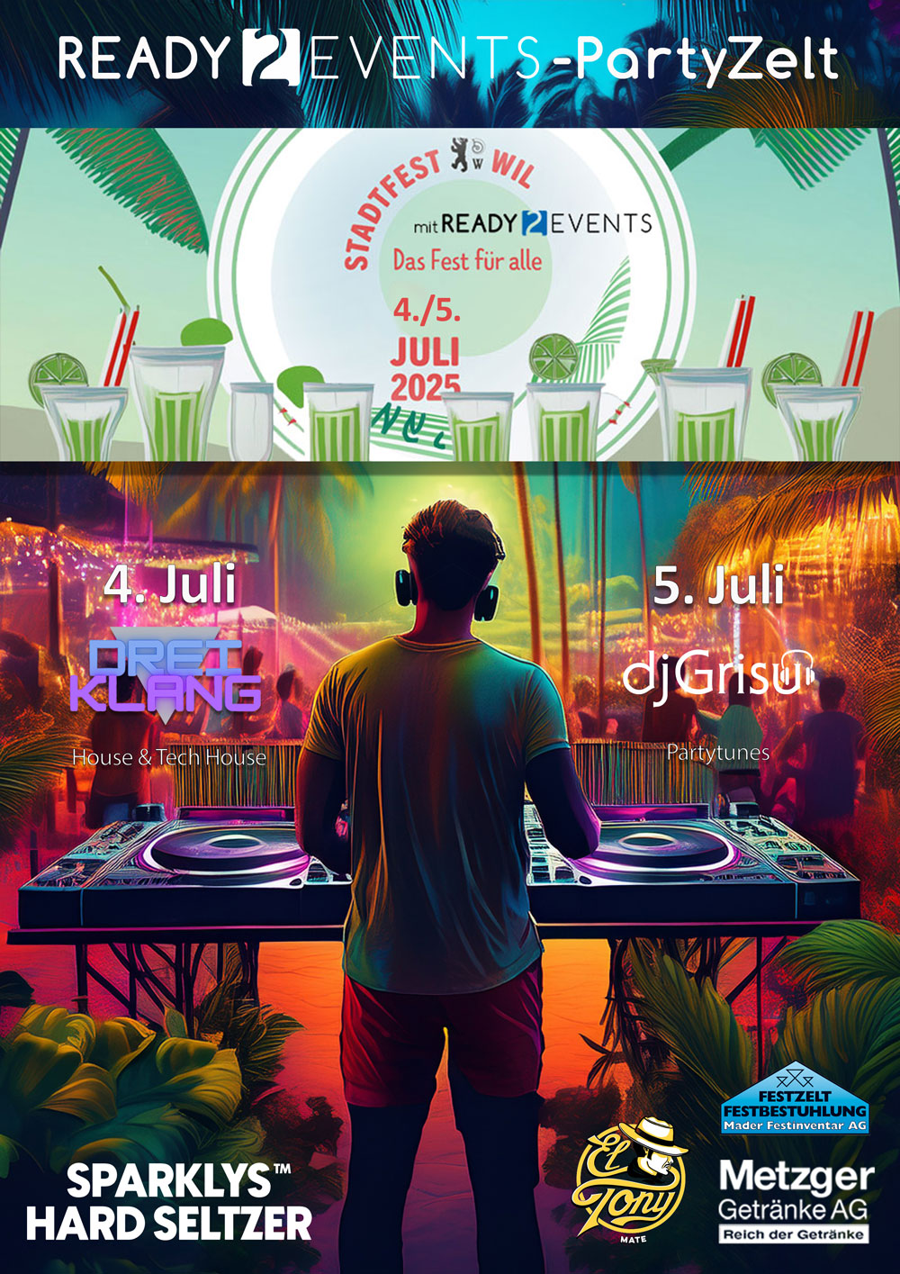 Flyer Stadtfest Wil mit Ready2Events
